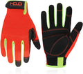 HANDLANDY Work Gloves for Men & Women, Utility Mechanic Working Gloves Touch Screen, Flexible Yard Work Gloves