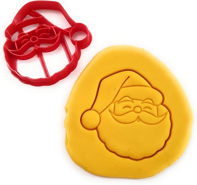 T3D Cookie Cutters Santa Claus Cutter, Suitable for Cakes Biscuit and Fondant Mold Homemade Treats, Christmas Santa, 3.38inch x 3.44inch 0.55inch