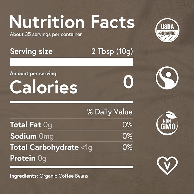 Fabula Coffee Half-Caff Medium Roast Whole Beans - Organic - Low Acid - Single Origin - Non-GMO - Mold Free - 12 Ounces