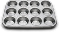 Fox Run Muffin and Cupcake Pan, 12 Standard Cup, Stainless Steel