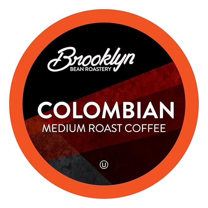 Brooklyn Beans Colombian Gourmet Coffee Pods - Compatible with Keurig K Cup Brewers Including 2.0 Machines, 40 Count, Rich and Smooth Colombian Medium Roast