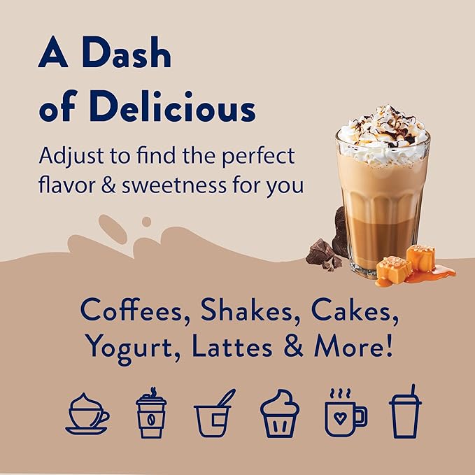 Jordan's Skinny Syrups Sugar Free Coffee Syrup, Salted Caramel Mocha Flavor Drink Mix, Zero Calorie Flavoring for Lattes, Protein Shake, Food & More, Gluten Free, Keto Friendly, 25.4 Fl Oz, 1 Pack