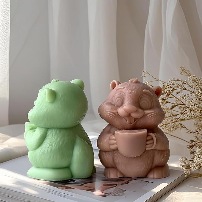 Squirrel Molds Animal Resin Mold - Resin Casting Silicone Molds for Home Decor & Candle Making Wave Spiral Mold