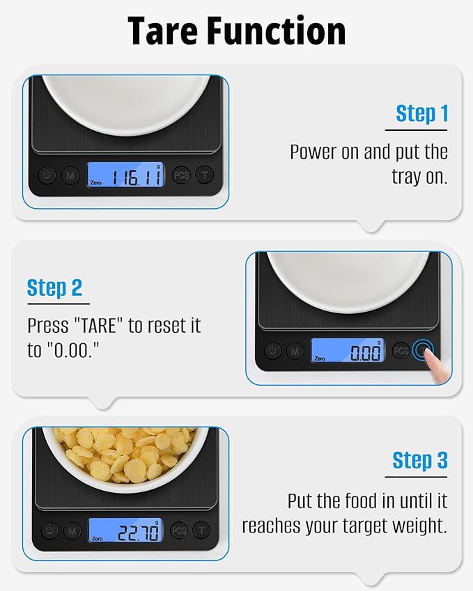 NEXT-SHINE Gram Scale, Weighs Up to 500g (0.01g), Mini Pocket Size Digital Coffee Espresso Scales with 2 Plastic Trays