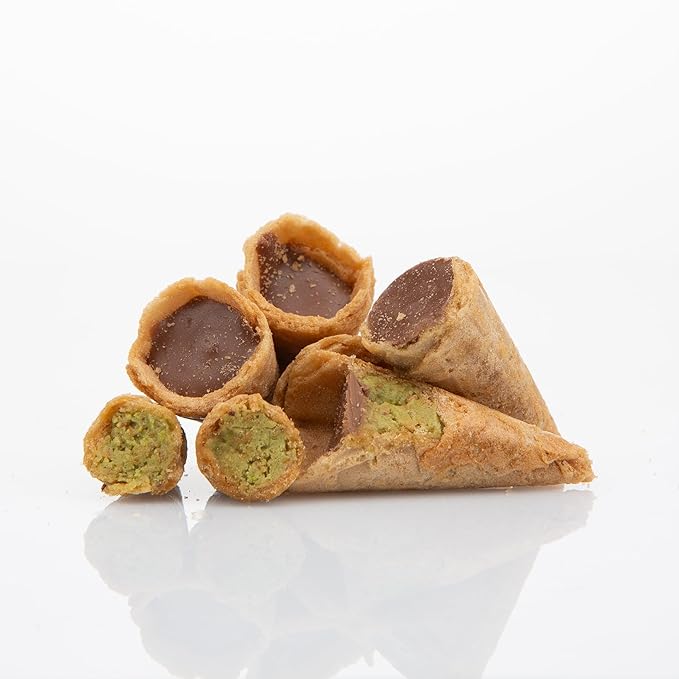 Carians Mini Dubai Cones, Bite-Sized Chocolate Wafer Rolls Crispy, Delicious Waffle Snack- Perfect for Gifts, Parties & Desserts, Great for Gift Giving, Anniversary, Thanksgiving, Christmas