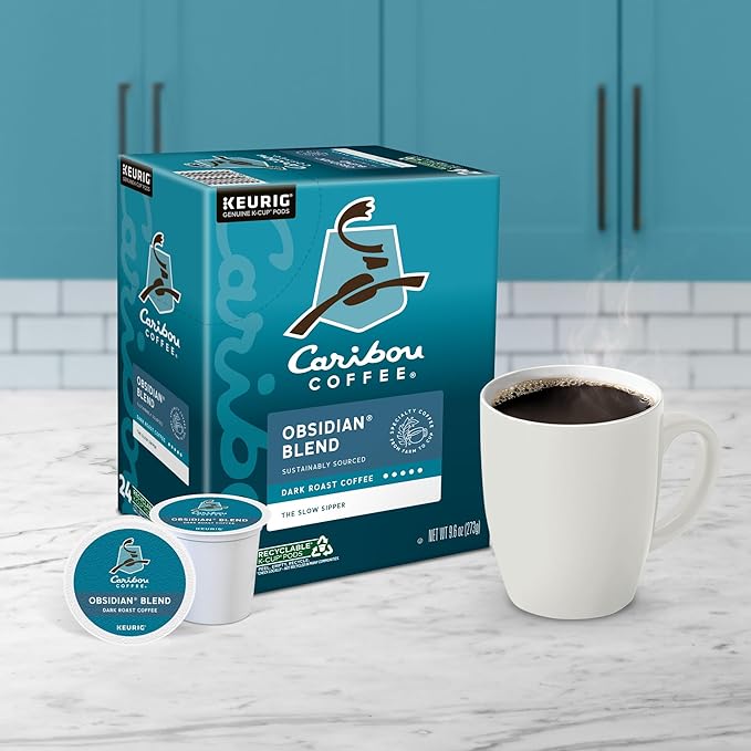 Caribou Coffee Obsidian Keurig Single-Serve K-Cup Pod, Medium Roast Coffee, 96 Count