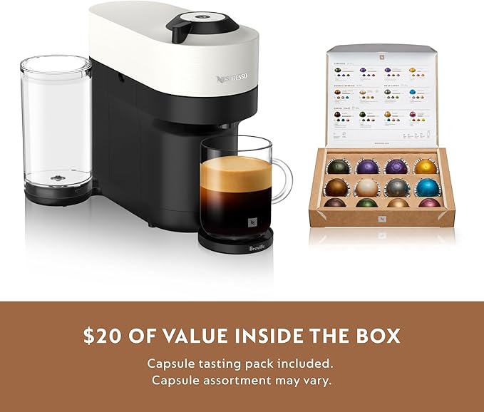 Nespresso Vertuo Pop+ Coffee and Espresso Maker by Breville, Coconut White