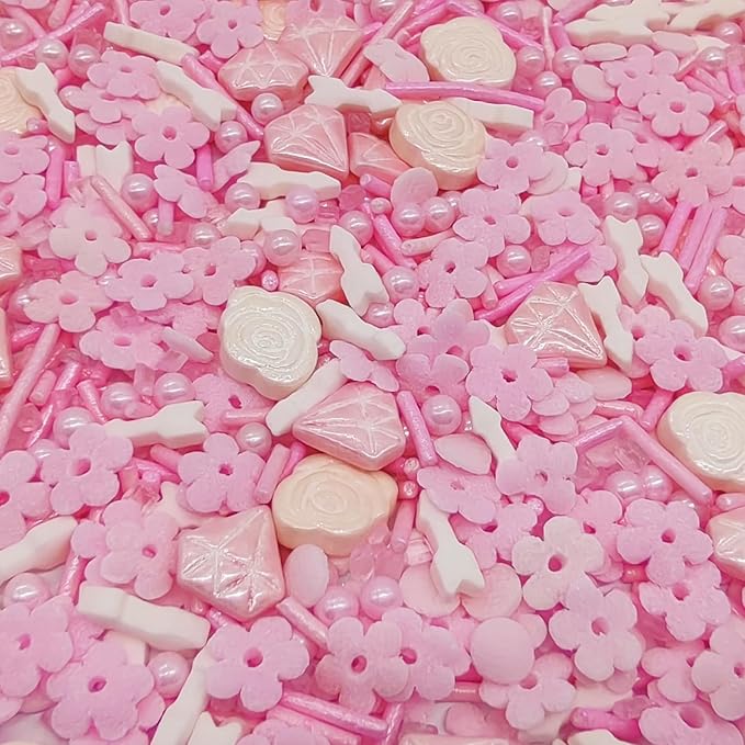 Sprinkles Diamond & Rose & Arrow Cake Decorations Cupcake Toppers Cookie Decorating Perfect for Cakes,Cupcakes,Desserts Toppings 3OZ