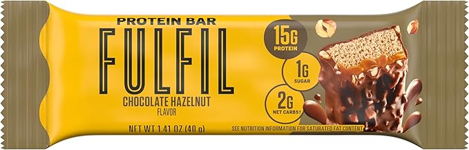 FULFIL Protein Snack Bars, Chocolate Hazelnut Flavored, Gluten Free with 15g Protein, Pantry Staples, 12 Count