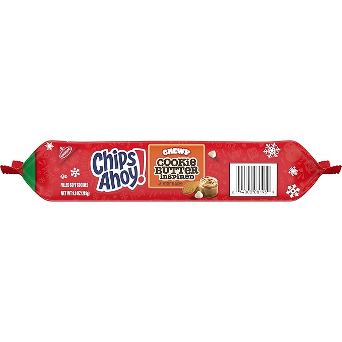 CHIPS AHOY! Chewy Cookie Butter-Inspired Cookies, Limited Edition Holiday Treats, 9.9 oz