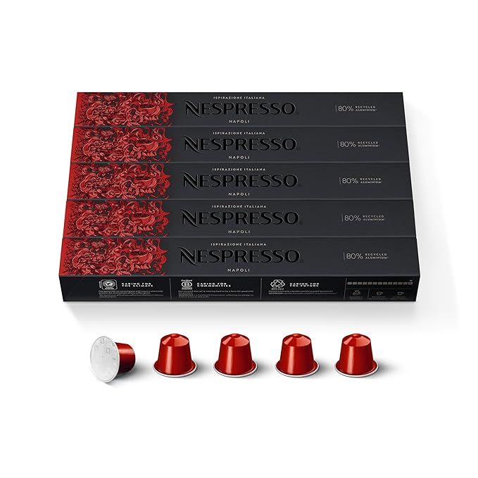 Nespresso Capsules Original Line, Ispirazione Napoli, Dark Roast Coffee Pods, 50-Count Espresso Coffee Pods,