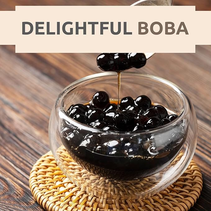 US Boba Co Unsweetened Tapioca Pearl, Easy to Cook, Tapioca Boba Balls for Tea Milk, Coffee & Dessert Topping, Fresh Made in USA, Brown Sugar Flavor, 1 Pound (Pack of 3)