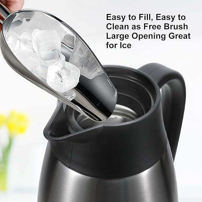 70 oz Thermal Coffee Carafe, Updated Insulated Stainless Steel Coffee Carafes for Keeping Hot Coffee & Water Hot Beverage-12Hours, Double Walled Vacuum Coffee Carafe(Gold)