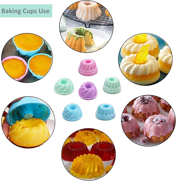 Tongjude 54 Pieces Silicone Baking Pans Set, 10 Silicone Cake Molds, Loaf Pan and Muffin Pans, Non-Stick Baking Cup, with Measuring Cups and Spoons Set, Grey