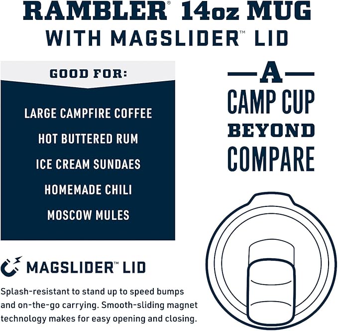 YETI Rambler 14 oz Stackable Mug, Vacuum Insulated, Stainless Steel with MagSlider Lid