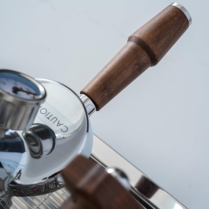 58mm Bottomless Portafilter for E61 Group Head | Professional Barista-Grade Naked Portafilter | Compatible with Rocket, Lelit, Ascaso, Profitec, ECM, Flair 58 & More (Walnut)