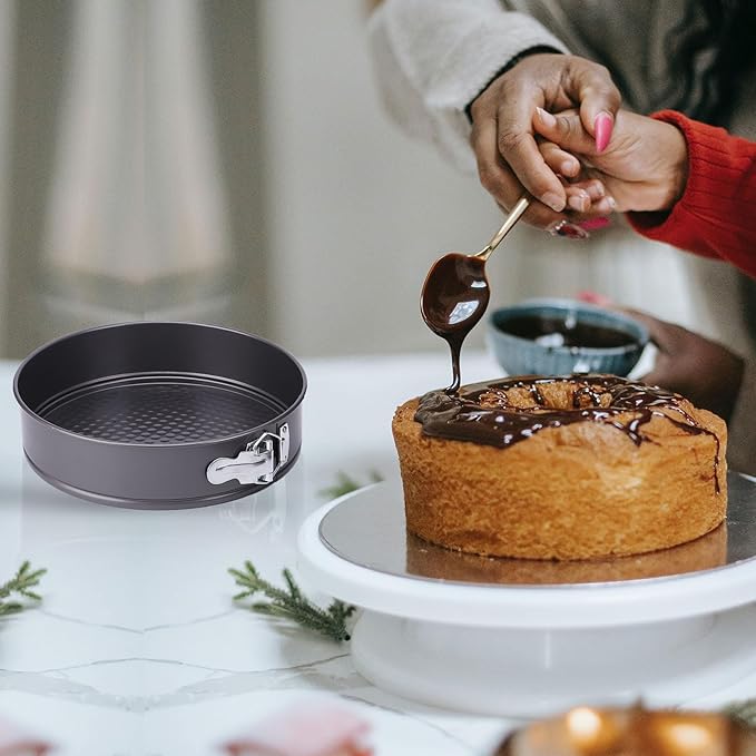 Springform Pan, Nonstick Cake Pan, Round cheesecake pan with leak-proof non-stick bottom removable bakeware.3 pieces 3 sizes, 7" 8" 9" for Cakes, Cheesecakes, Pizzas and Quiches.