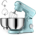 Facelle Tilt-Head Stand Mixer, 5QT+6QT Stainless Steel Two Bowls, 10 Speeds Kitchen Electric Food Mixer with Egg Whisk, Dough Hook, Beater, Dishwasher-Safe Attachment, Ideal Gift for Mom
