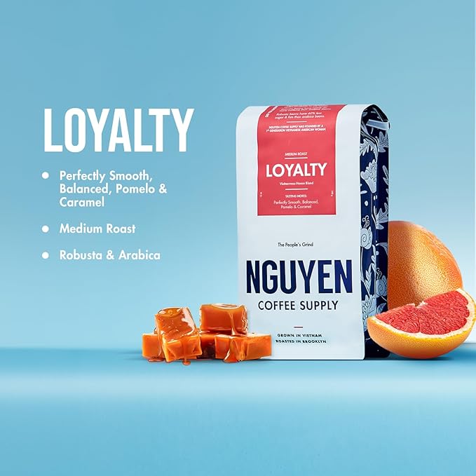 Nguyen Coffee Supply - Loyalty Signature Robusta & Arabica Blend: Medium Roast Premium Whole Coffee Beans, Vietnamese Single Origin, Direct Trade, Roasted in Brooklyn [12 oz Bag]