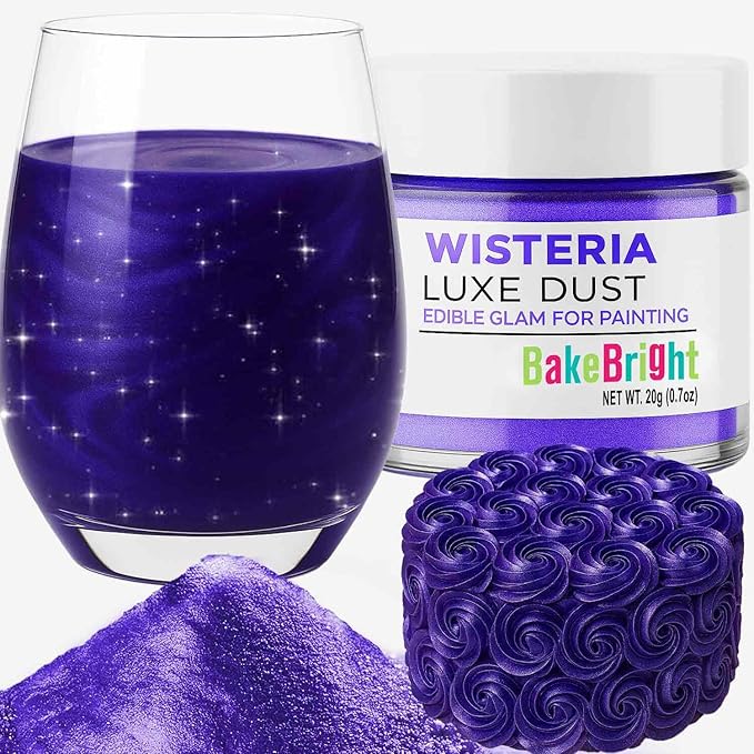 Bulk (20g) Purple Luster Dust Edible Glitter for Cocktails | Premium Edible Purple Luster Dust for Cake Decorations - Edible Glitter for Drinks Cupcakes Cookies Cakes Food Paint