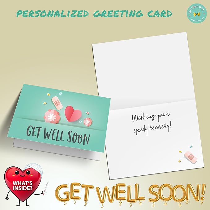Gift A Snack - Get Well Soon Snack Box Variety Pack Care Package + Greeting Card (45 Count) Feel Better Sweet Treats Gift Basket, Candies Chips Crackers Bars - Cravy Food Assortments & Variety Gifts