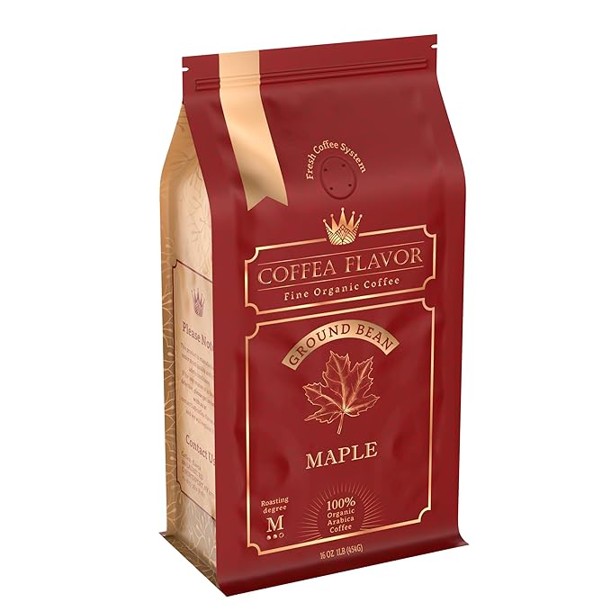 Coffea Flavor Fine Organic Coffee - Maple Ground Coffee Medium Roast | 100% Arabica Coffee| Perfect for Espresso | USDA Certified Organic | Fair Trade | Grown and Roast in the Caribbean |16 Oz
