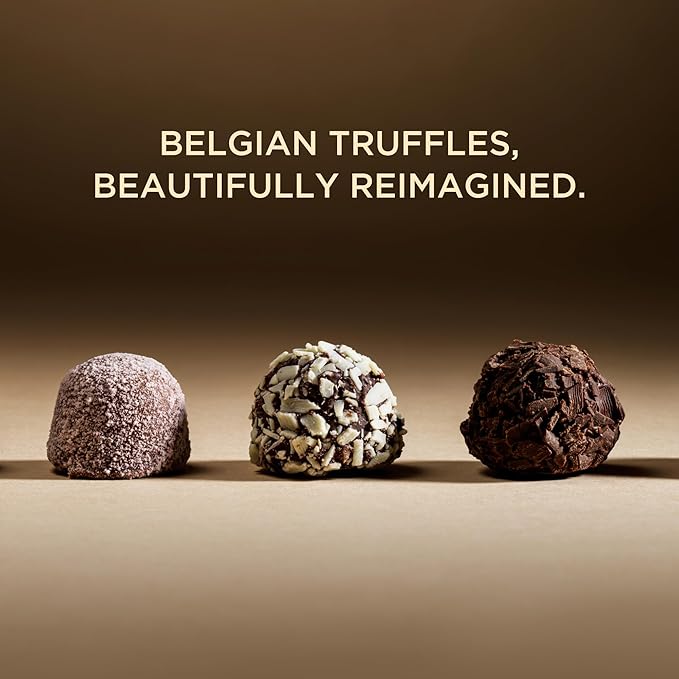 Godiva Signature Truffle Gift Box, Belgian Dark and Milk Chocolates with Ganache Center, Gourmet Gift for Birthdays, Holidays, Non-GMO & Kosher, 15 Pc