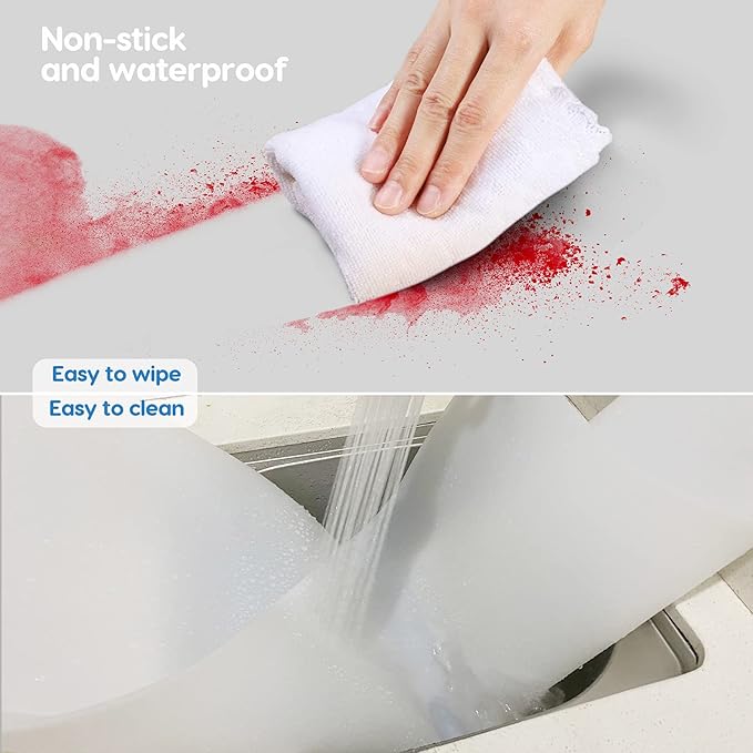 AECHY Extra Large Silicone Mat 35.3"x23.5"x0.08", Multipurpose Silicone Mat Thick Heat Resistant Mat Shipped Rolled Up Kitchen Counter Mat Nonslip Silicone Mats for Kitchen Counter Translucent