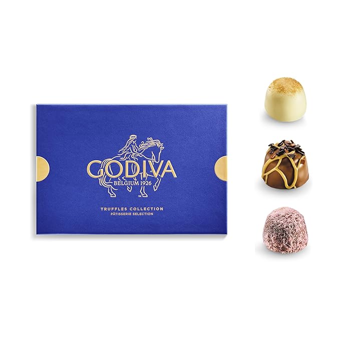 Godiva Patisserie Chocolate Truffle Gift Box, Belgian Dessert Chocolates with Ganache Center, Gourmet Gift for Birthdays, Holidays, Non-GMO & Kosher, 15 Pc