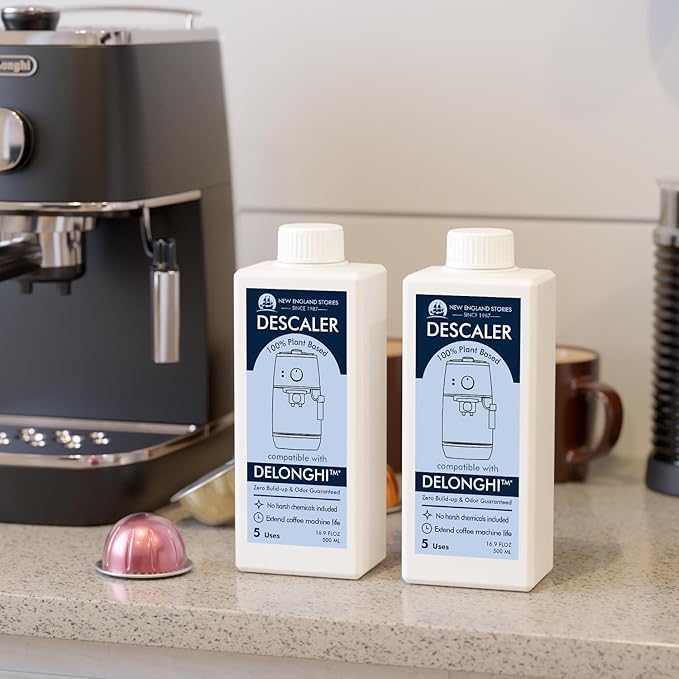 10 Uses DeLonghi Compatible Descaling Solution, Specially Designed to Clean Delonghi Coffee Machines and Maker - 33.8oz Espresso Coffee Maker Cleaner, Coffee Pot Cleaning Limescale Remover