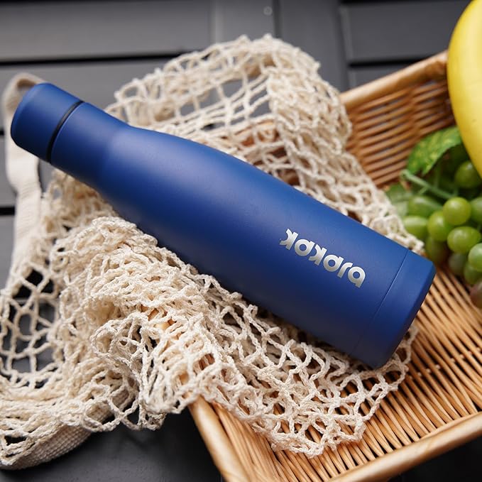 BJPKPK 17oz Insulated Water Bottles Stainless Steel Sports Water Bottles Keep Cold and Hot for Travel Dishwasher Safe,Dark Grey