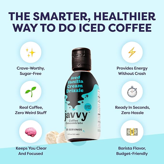 Coffee Concentrate - Limited Release Flavors - Cold Brew Coffee, Perfect for Hot or Iced Instant Coffees, Hot Drinks, Cold Brew Concentrate, 35 Servings - Iced Vanilla Cream Drizzle