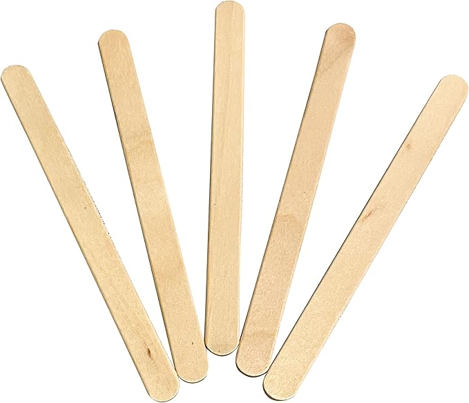 1000 Count | KingSeal Natural Birch Wood Coffee Beverage Stirrers, Stir Sticks, Waxing Sticks, Popsicle Sticks, 4.5 Inches, Round End - 1 Box of 1000 Stirrers