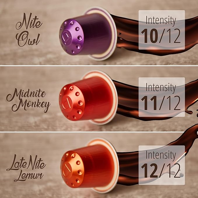 Midnite Monkey 20ct Intense Espresso I Compatible With Nespresso Original Machines I Dark Roast I Coffee Pods I High Intensity 11 I 100% Arabica