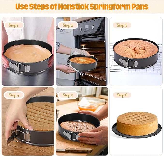 7 Inch Springform Pan Round Non Stick Cheesecake Pan Durable Baking Cake Pans with Removable Bottom Cake Molds for Baking