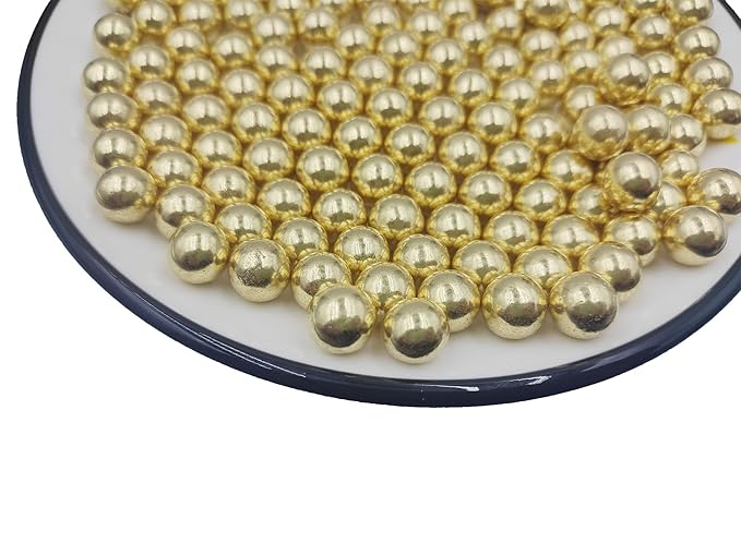 Gold Pearl Sugar Sprinkles 4.23 oz, 10mm Candy Pearls Ideal for Baking, Cake and Cupcake Toppers, Cookie Decoration, Ice Cream Topping, Wedding Shower Valentines Halloween Christmas