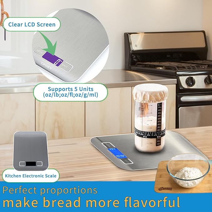 Sourdough Proofing Basket Set: Banneton Bread Basket with 15 PCS Baking Supplies - Sourdough Starter Kit with Jar & Scale for Handmade Baker's (Round+Oval Set)