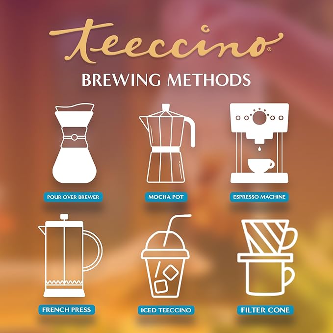 Teeccino Dandelion Caramel Nut Herbal Coffee - Caffeine-Free Coffee Alternative with Prebiotics, Gluten Free, Acid Free - Medium Roast, 10 oz