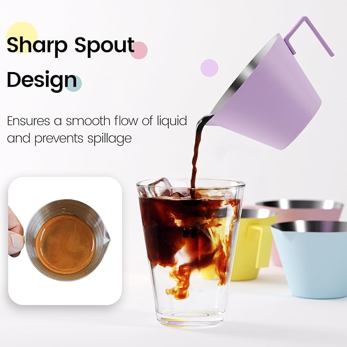 MHW-3BOMBER Espresso Measuring Cup with 3 oz Sauce Cup Espresso Shot Cup Stainless Steel Pouring Cup for Tomato Sauce|Steak Sauce|Desserts|Beverages| (Yellow) G5740-OS