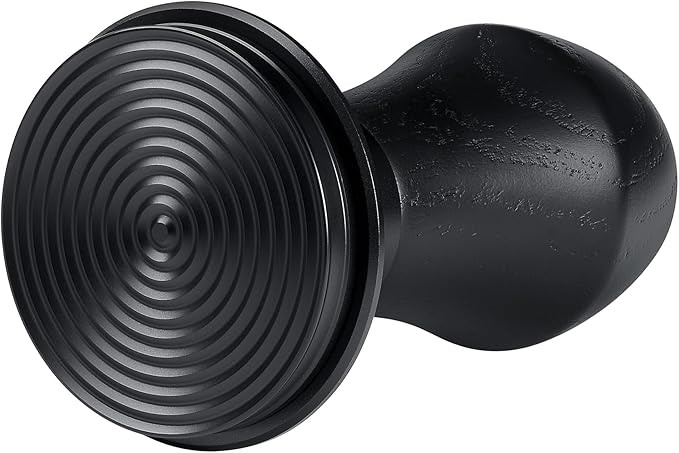 Normcore 53.3mm Espresso Coffee Tamper V4 - Spring Loaded Tamper With Titanium PVD Coating Ripple Base -15lb / 25lb / 30lbs Replacement Springs, Genuine Black Oak Wood Handle