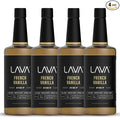 (4-Pack) LAVA Premium French Vanilla Syrup, Natural Vanilla Coffee Sweetener, 33.8oz (1-Liter), Made with 100% Sugar, No Artificial Sweeteners, Flavors, or Colors