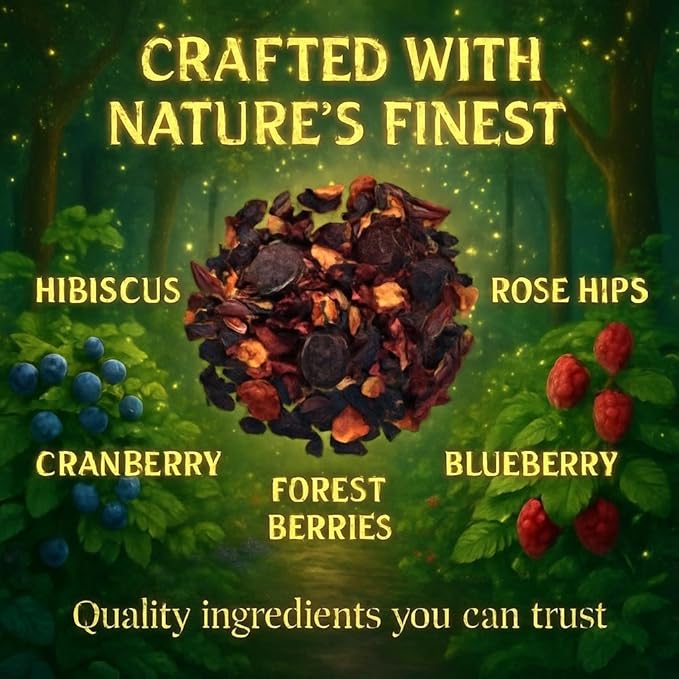 Bellasia Tea Berry Bliss for Kids Using Real Fruit Pieces - Caffeine Free Herbal Tea Blend with Real Ingredients & Balanced Flavor- Add Loose Leaf Tea to Your Child’s Routine for A Fun & Tasty Drink. 20-25 cups