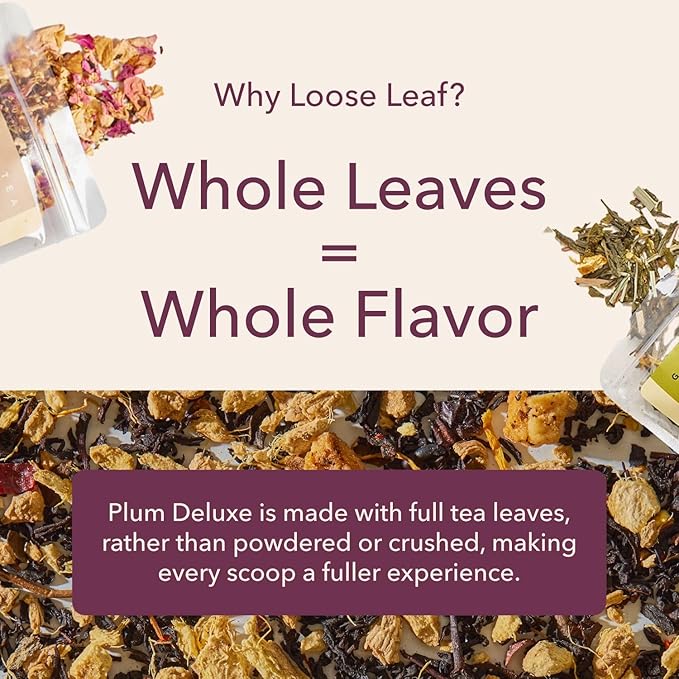 Tea Discovery Collection Assorted Tea Gift Set - 5 Hand-Crafted Loose Leaf Teas, Presentation Gift Box with Loose Leaf Steeper Included - Mixed Caffeine - 5 Unique and Flavorful Teas - 75 Cups