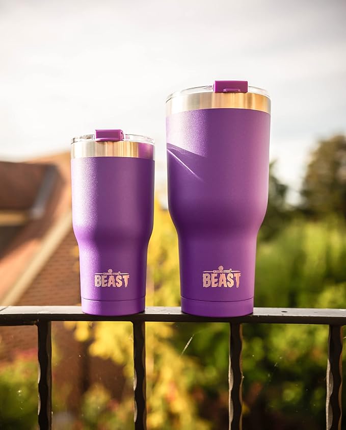 Beast 40 oz Tumbler Stainless Steel Vacuum Insulated Coffee Ice Cup Double Wall Travel Flask (Purple)