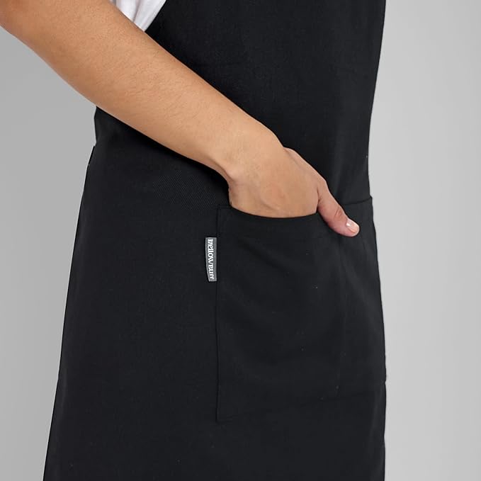 Chef Apron, Recycled Cotton Kitchen Apron with an Adjustable Neck with Long Ties, for cooking, baking