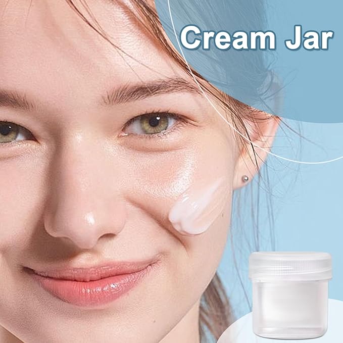 TSA Approved Wide Mouth Travel Size Containers, PP Clear & White Leak Proof Travel Plastic Jars with Lids for Creams Lotion Cosmetic, Jewelry Beads, Sample, Small Items Storage (1.7 oz, 8 Pcs)