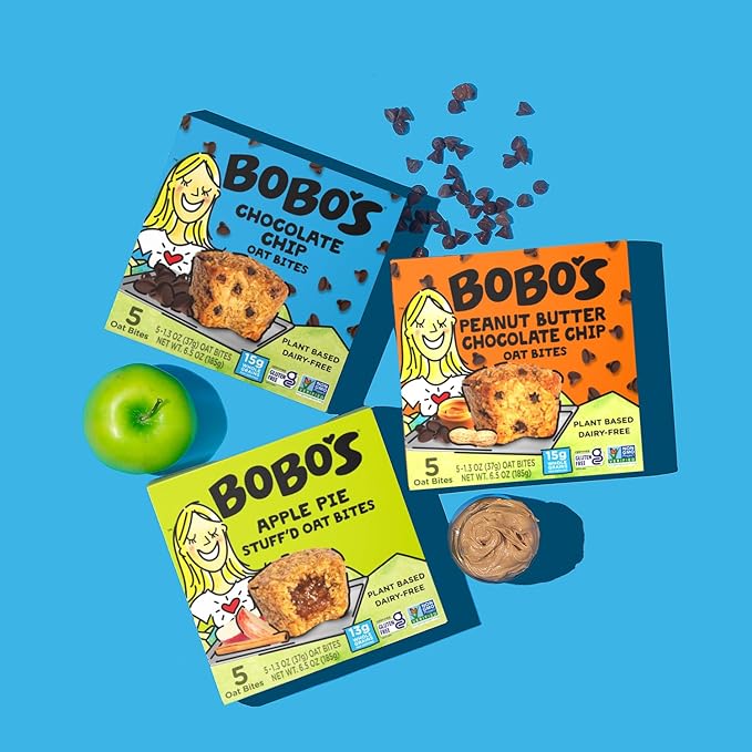 Bobo's Bites Chocolate Variety Pack, 15 Chocolate Chip, 15 Peanut Butter Chocolate Chip