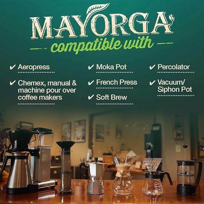 Mayorga Organic Coffee 2lb Mayan Blend - Medium Roast Whole Bean Coffee Specialty Grade, 100% Arabica, Slow Roasted, Chocolate and Floral Flavor with Low Acidity - USDA Organic, Non-GMO, Kosher