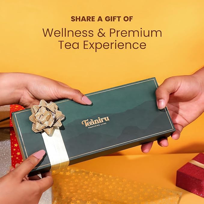 Teaniru, Christmas Grandeur Tea Gift Box - 1 carton (Box of 20) | 3 Flavors - Loose Leaf Tea Sampler in Luxury Gift Box | Assorted Bulk Tea Gifts for All