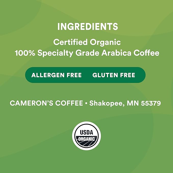 Cameron's Coffee Roasted Whole Bean Coffee, Organic Paradise Blend, 4 Pound